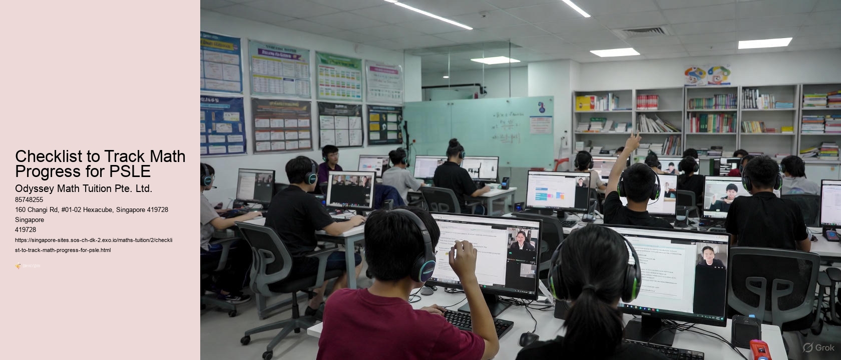 Checklist to Track Math Progress for PSLE